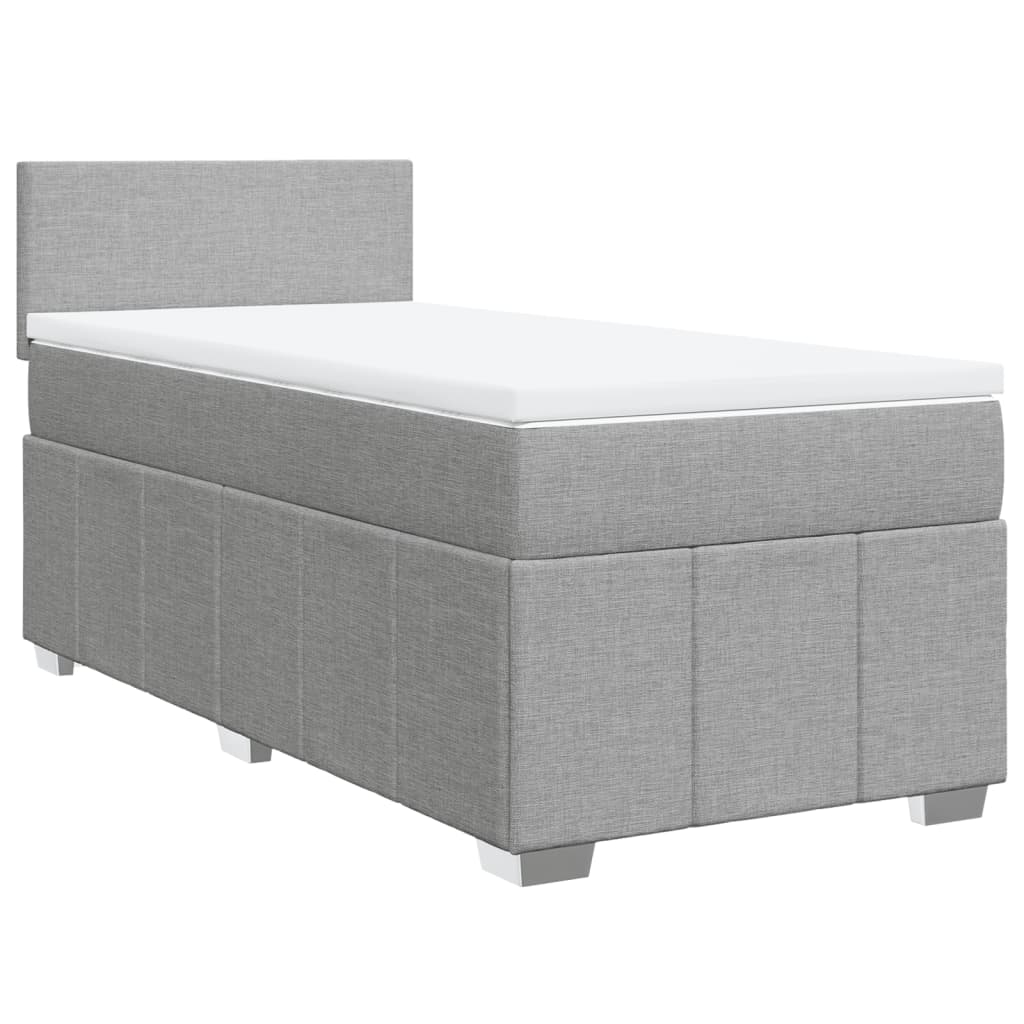 Sommier à lattes de lit avec matelas gris clair 80x200 cm tissu - XIOS