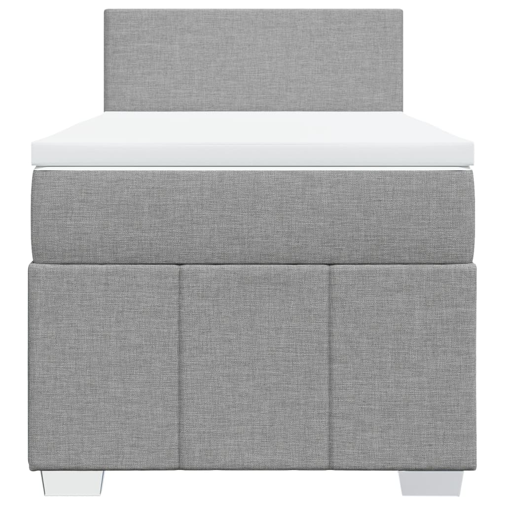 Sommier à lattes de lit avec matelas gris clair 80x200 cm tissu - XIOS
