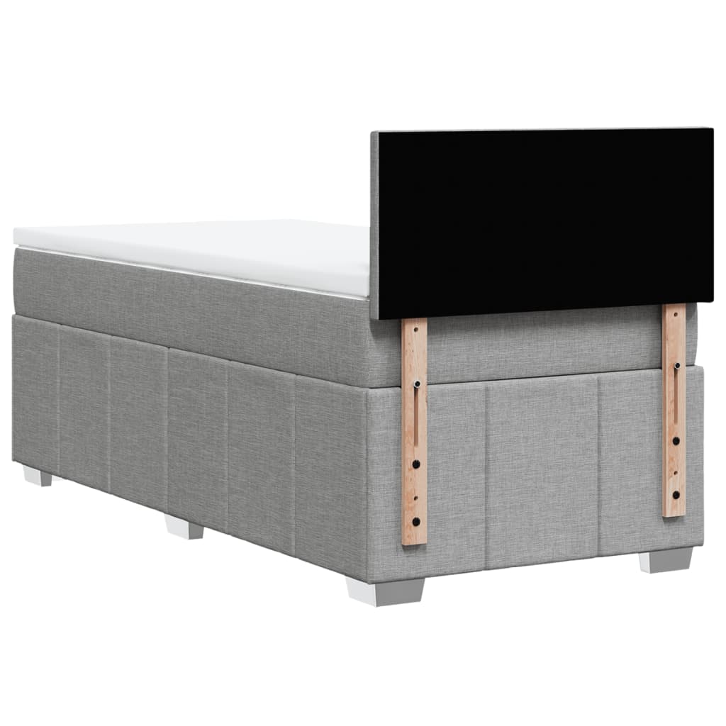 Sommier à lattes de lit avec matelas gris clair 80x200 cm tissu - XIOS