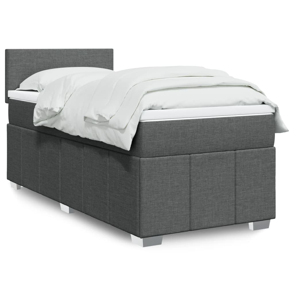 Sommier à lattes de lit avec matelas Gris foncé 80x200 cm Tissu - XIOS