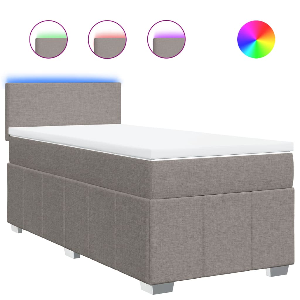 Sommier à lattes de lit avec matelas Taupe 80x200 cm Tissu - XIOS