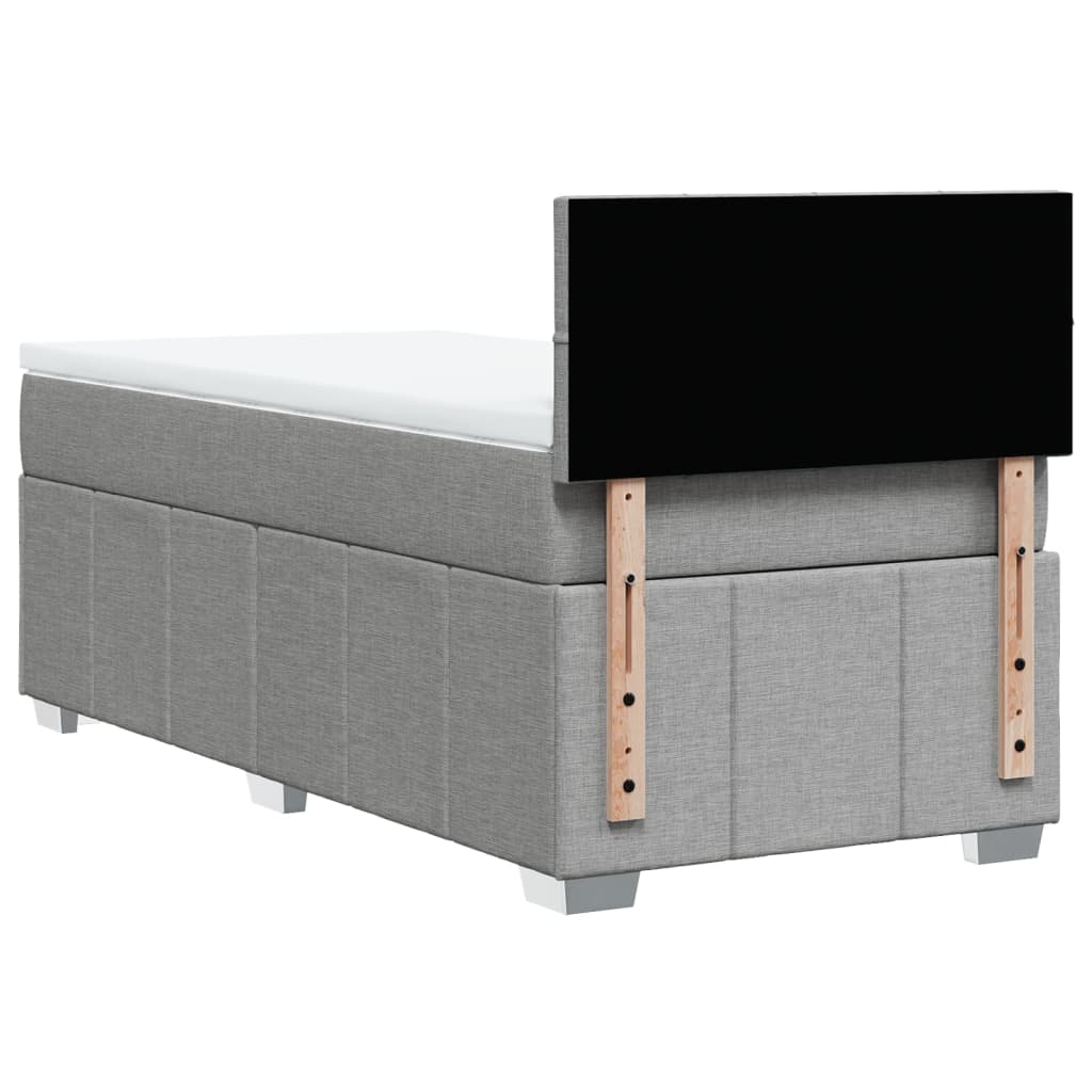 Sommier à lattes de lit avec matelas gris clair 80x200 cm tissu - XIOS