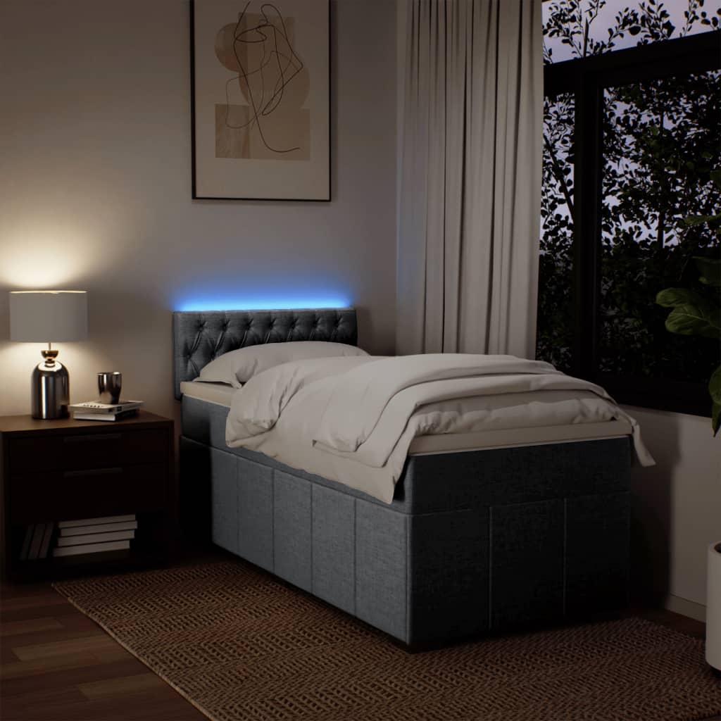 Sommier à lattes de lit avec matelas gris clair 80x200 cm tissu - XIOS