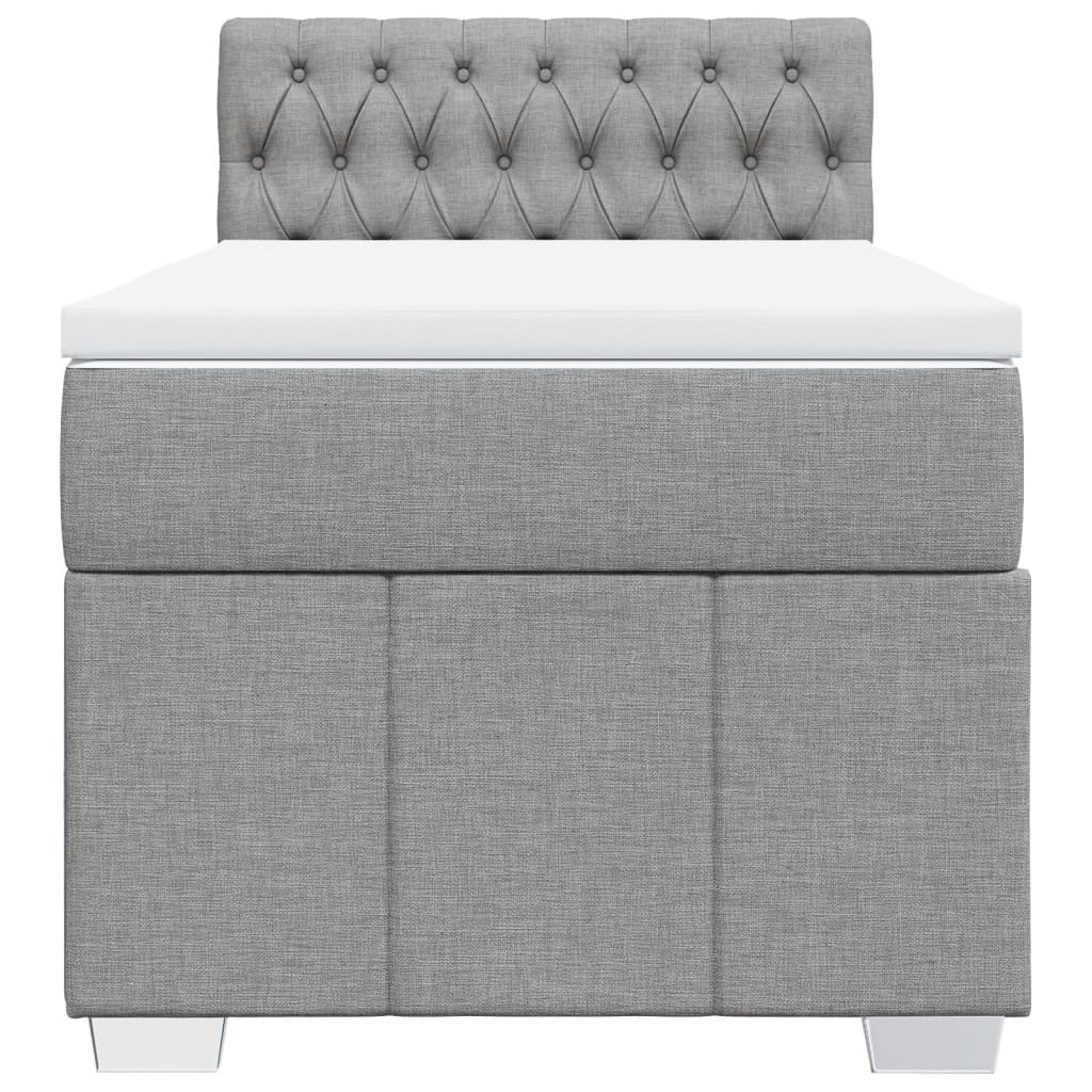 Sommier à lattes de lit avec matelas gris clair 80x200 cm tissu - XIOS