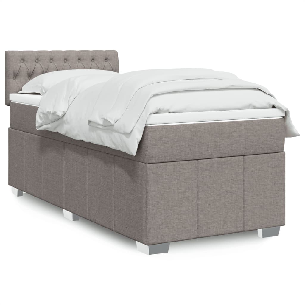 Sommier à lattes de lit avec matelas Taupe 80x200 cm Tissu - XIOS