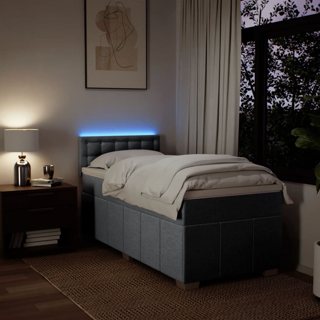Sommier à lattes de lit avec matelas gris clair 80x200 cm tissu - XIOS