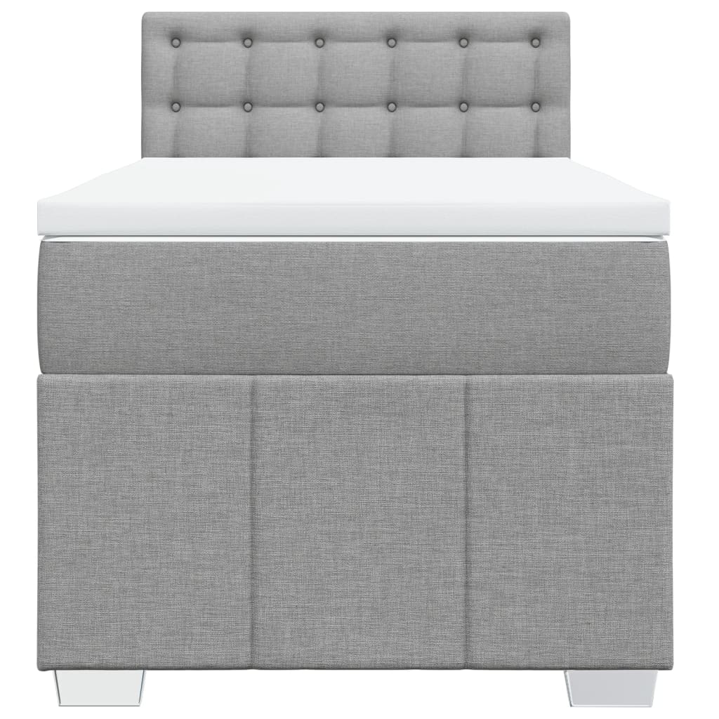 Sommier à lattes de lit avec matelas gris clair 80x200 cm tissu - XIOS