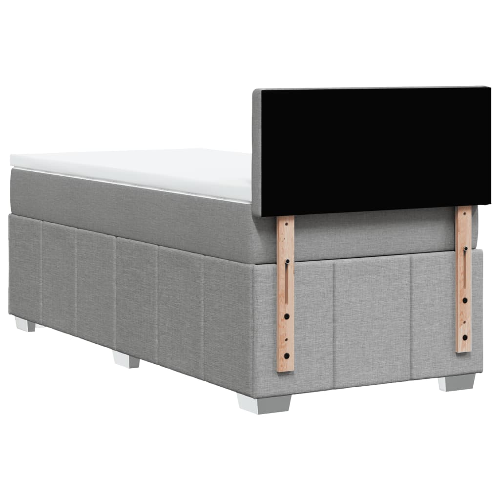 Sommier à lattes de lit avec matelas gris clair 80x200 cm tissu - XIOS