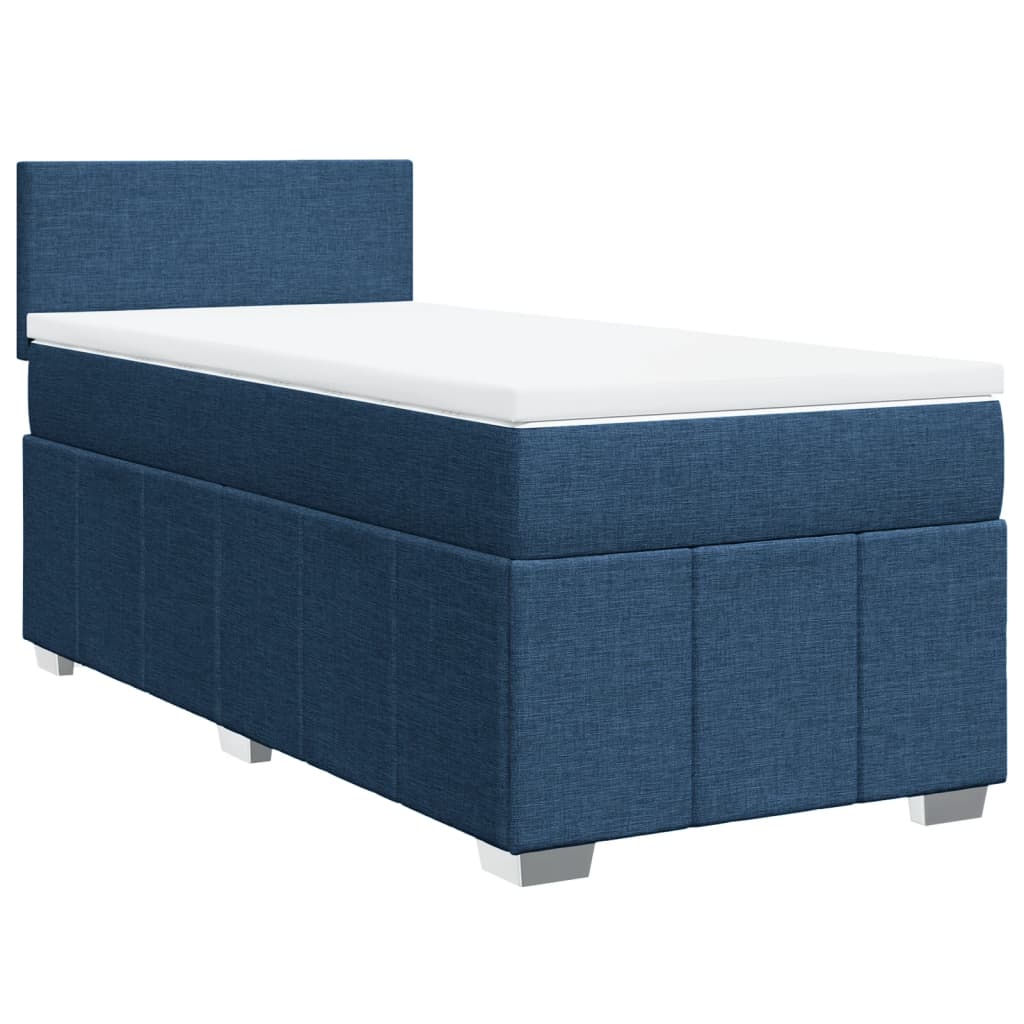 Sommier à lattes de lit avec matelas Bleu 90x190 cm Tissu - XIOS