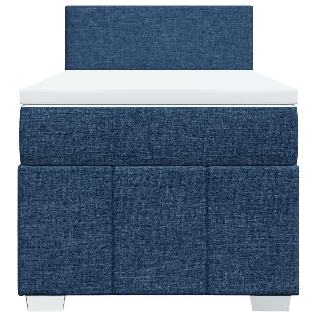 Sommier à lattes de lit avec matelas Bleu 90x190 cm Tissu - XIOS
