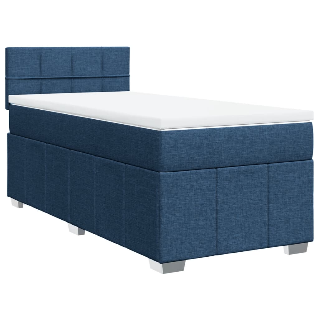 Sommier à lattes de lit avec matelas Bleu 90x190 cm Tissu - XIOS