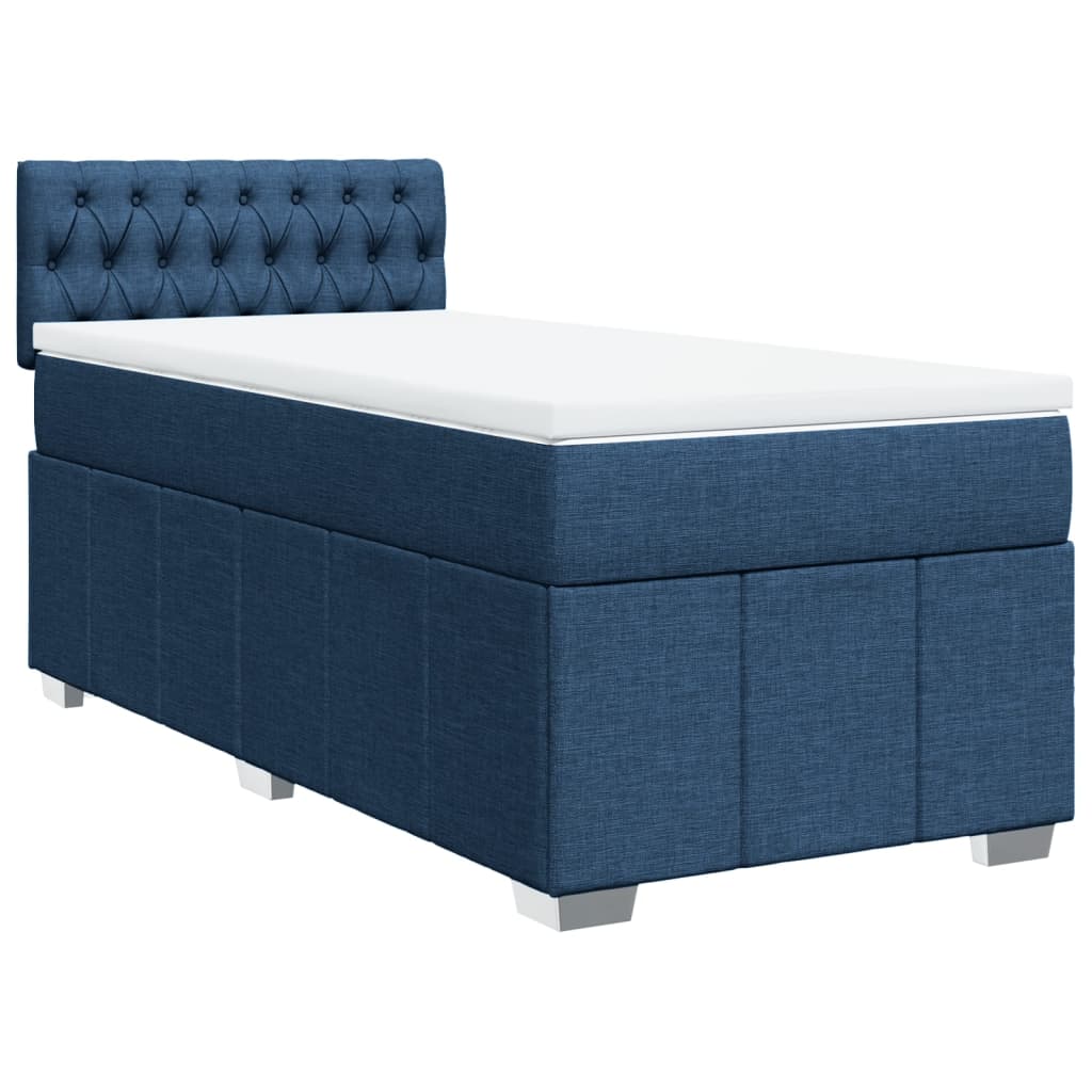 Sommier à lattes de lit avec matelas Bleu 90x190 cm Tissu - XIOS