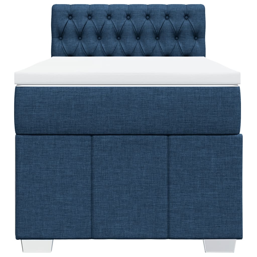Sommier à lattes de lit avec matelas Bleu 90x190 cm Tissu - XIOS
