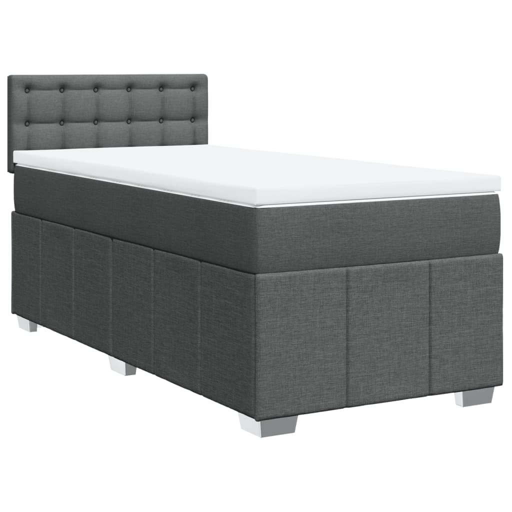 Sommier à lattes de lit et matelas Gris foncé 90x190 cm Tissu - XIOS