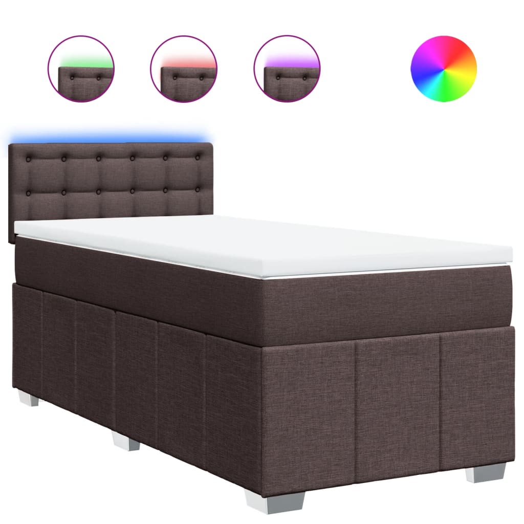 Sommier à lattes de lit avec matelas Marron foncé 90x190 cm - XIOS