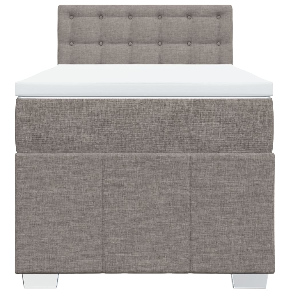 Sommier à lattes de lit avec matelas Taupe 90x190 cm Tissu - XIOS