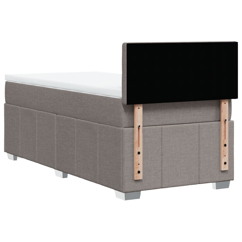 Sommier à lattes de lit avec matelas Taupe 90x190 cm Tissu - XIOS