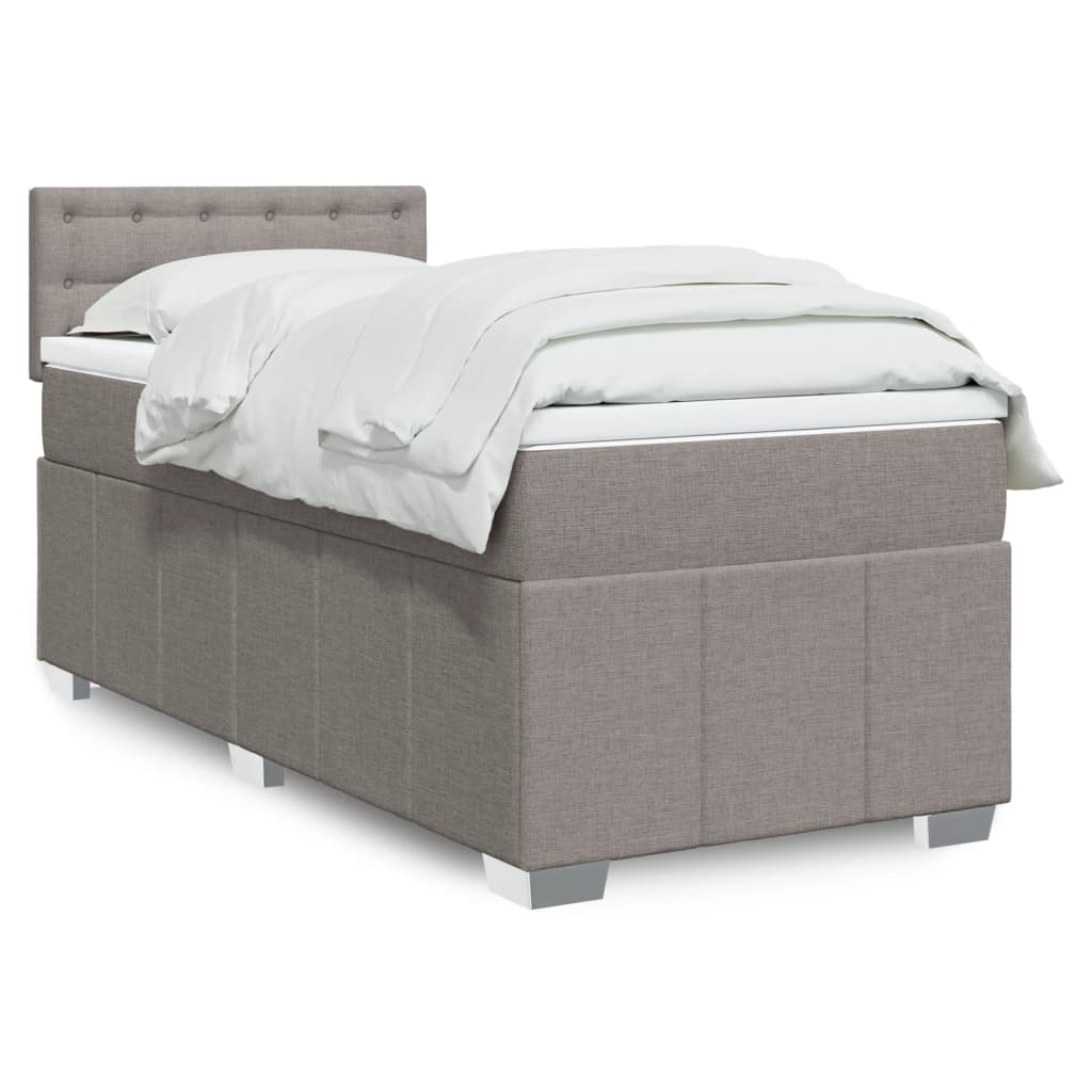 Sommier à lattes de lit avec matelas Taupe 90x190 cm Tissu - XIOS