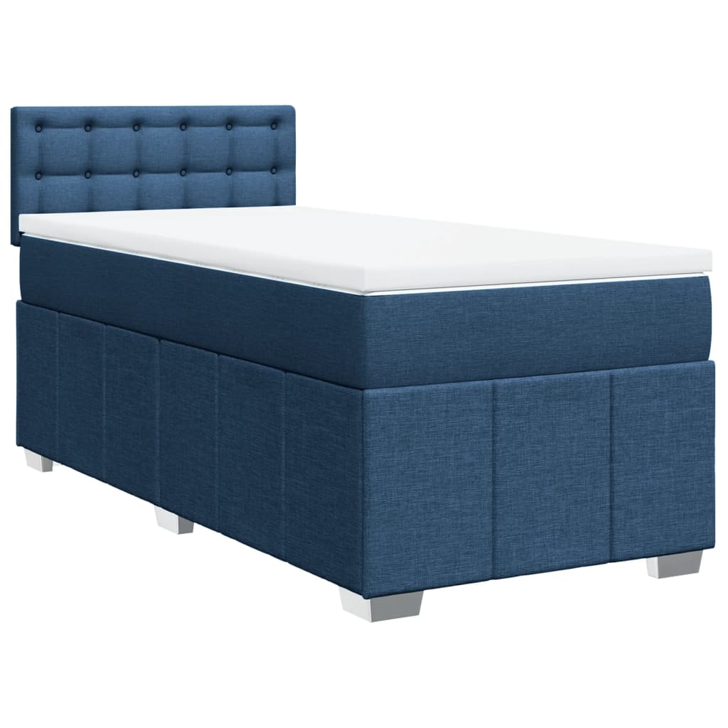 Sommier à lattes de lit avec matelas Bleu 90x190 cm Tissu - XIOS
