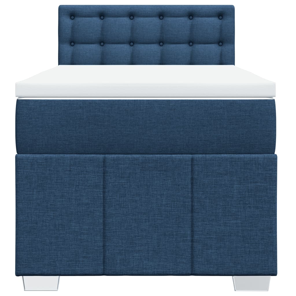 Sommier à lattes de lit avec matelas Bleu 90x190 cm Tissu - XIOS