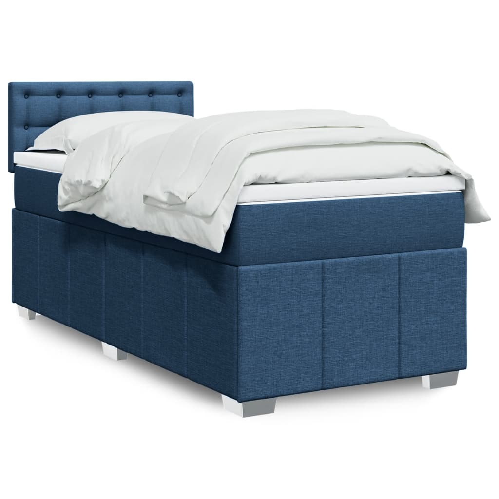 Sommier à lattes de lit avec matelas Bleu 90x190 cm Tissu - XIOS