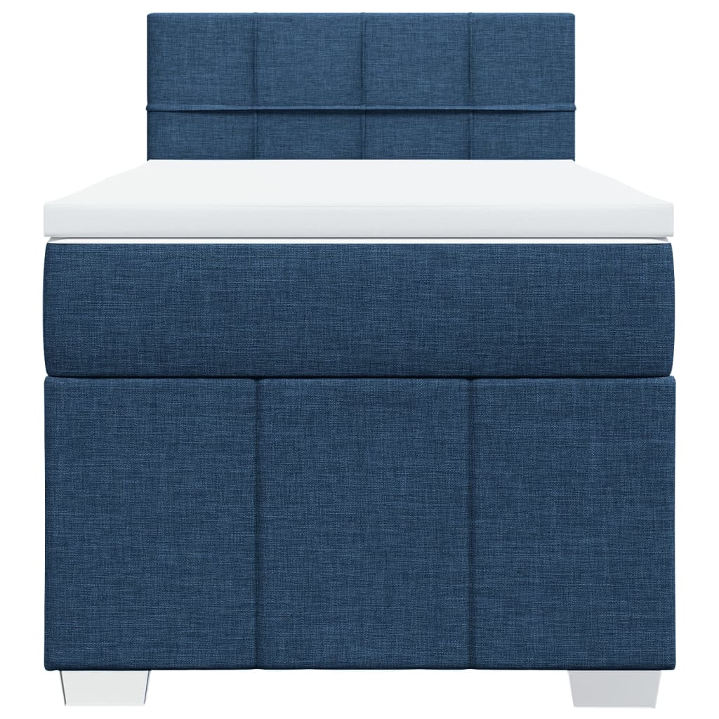 Sommier à lattes de lit avec matelas Bleu 90x200 cm Tissu - XIOS