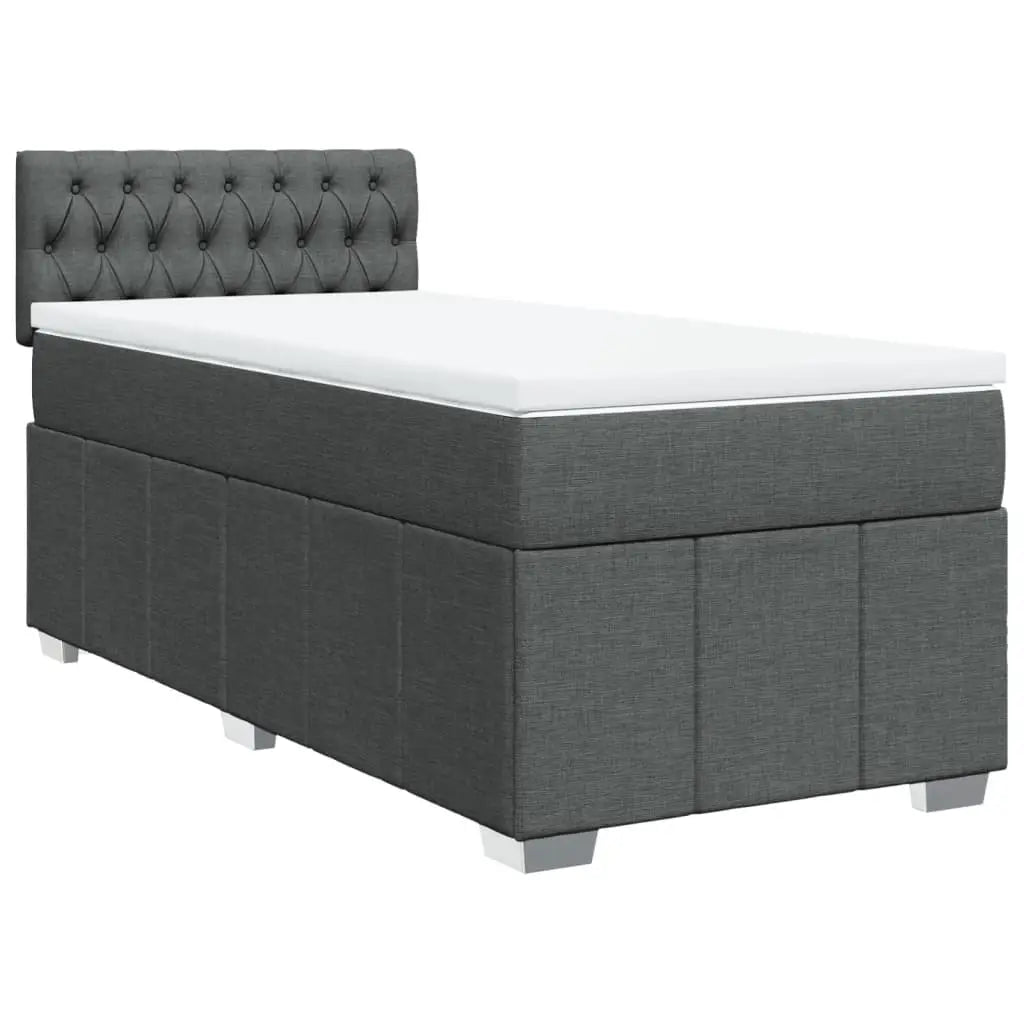 Sommier à lattes de lit avec matelas Gris foncé 90x200 cm Tissu - XIOS