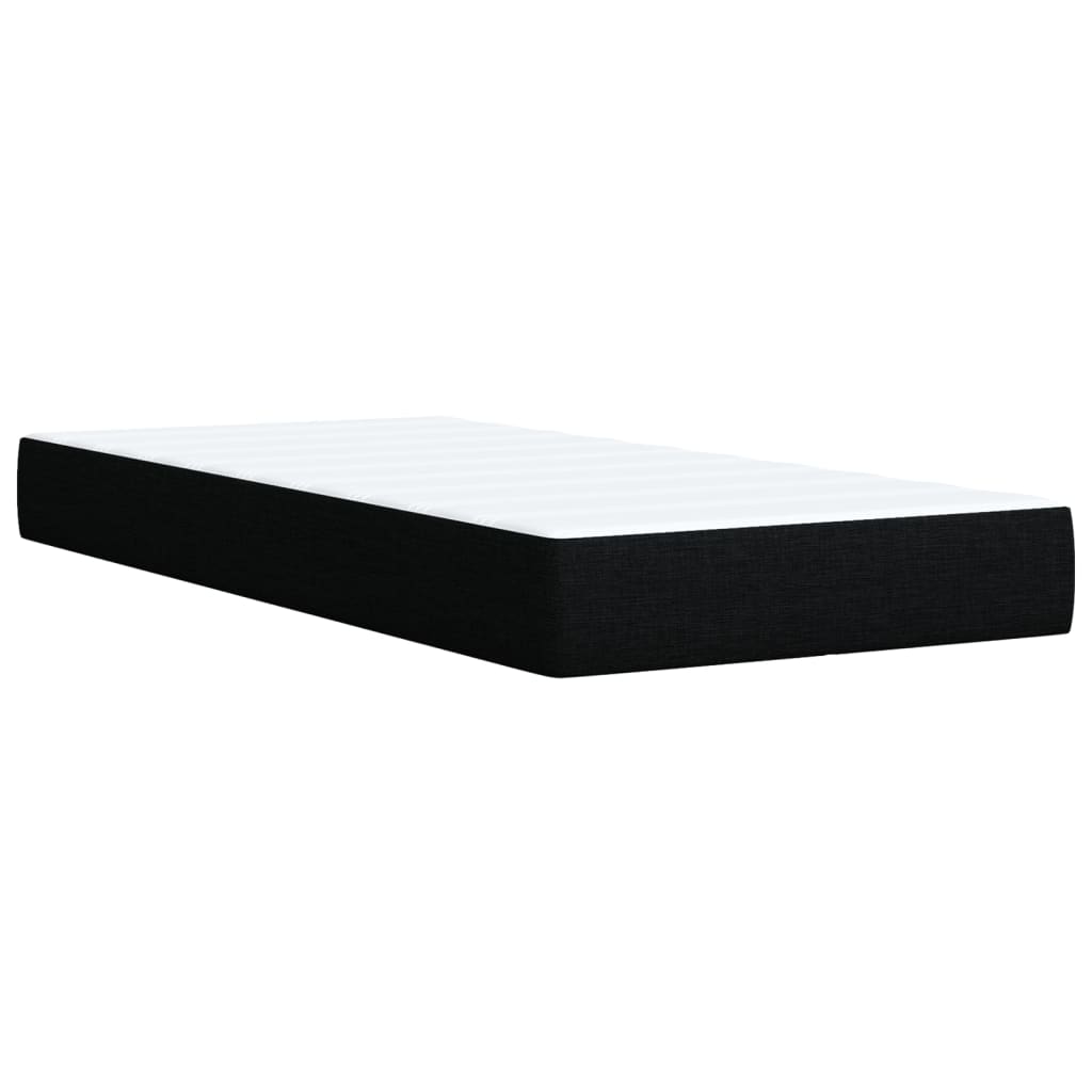 Sommier à lattes de lit avec matelas Noir 90x200 cm Tissu - XIOS