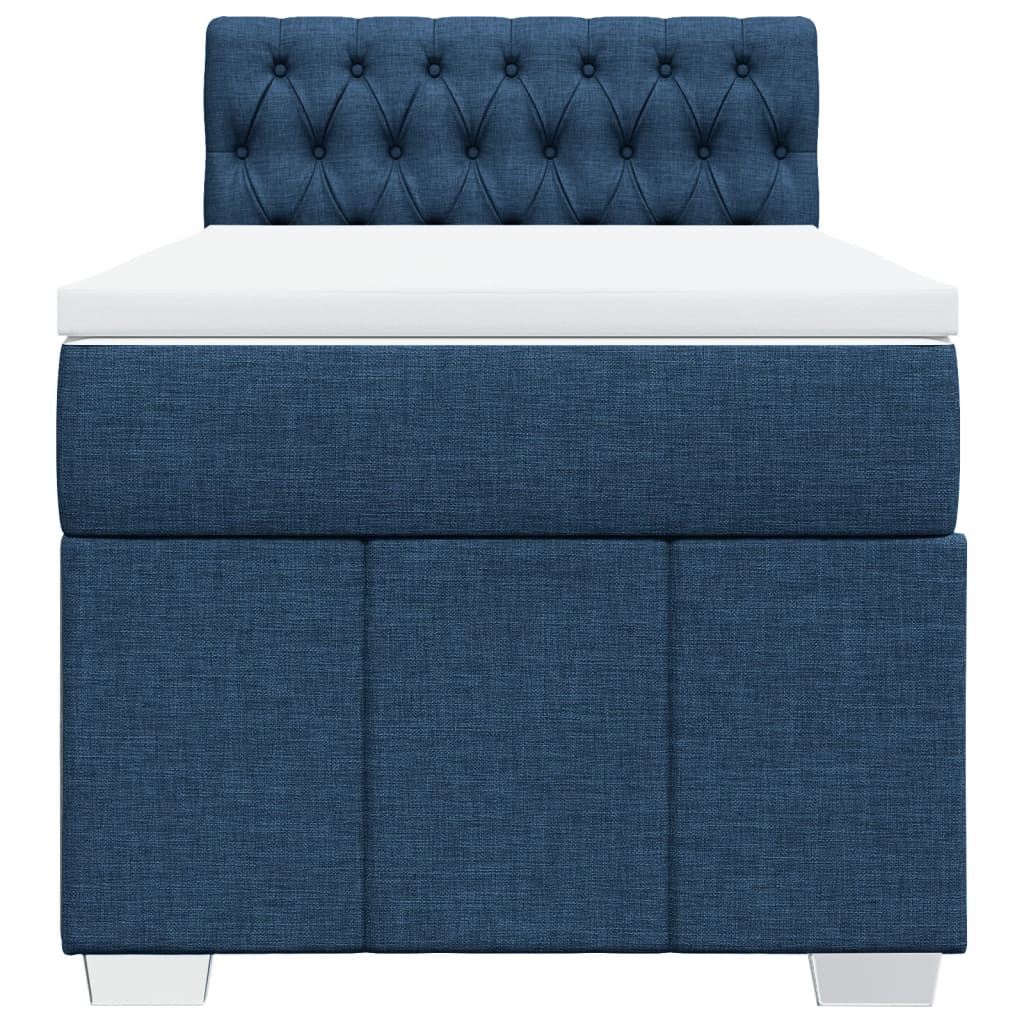Sommier à lattes de lit avec matelas Bleu 90x200 cm Tissu - XIOS