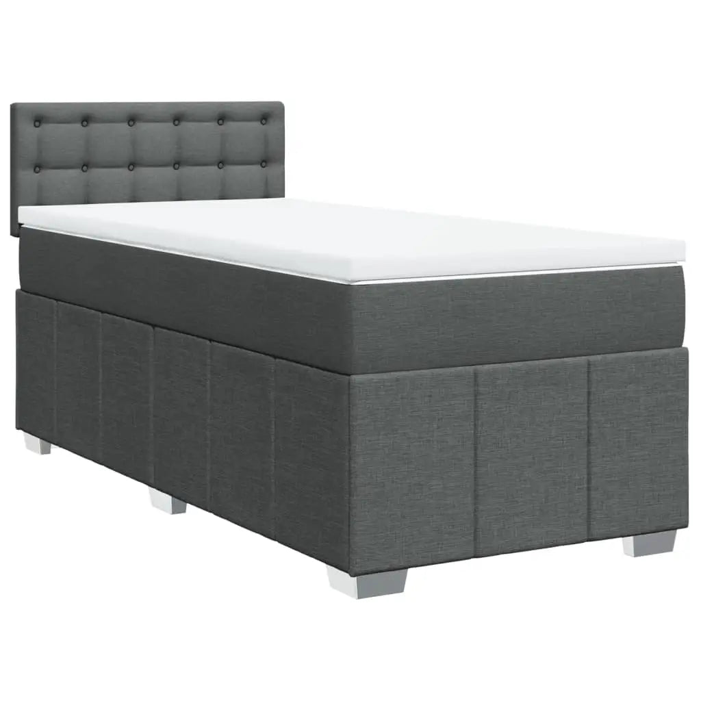 Sommier à lattes de lit avec matelas Gris foncé 90x200 cm Tissu - XIOS