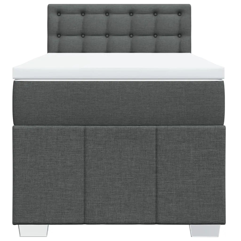 Sommier à lattes de lit avec matelas Gris foncé 90x200 cm Tissu - XIOS