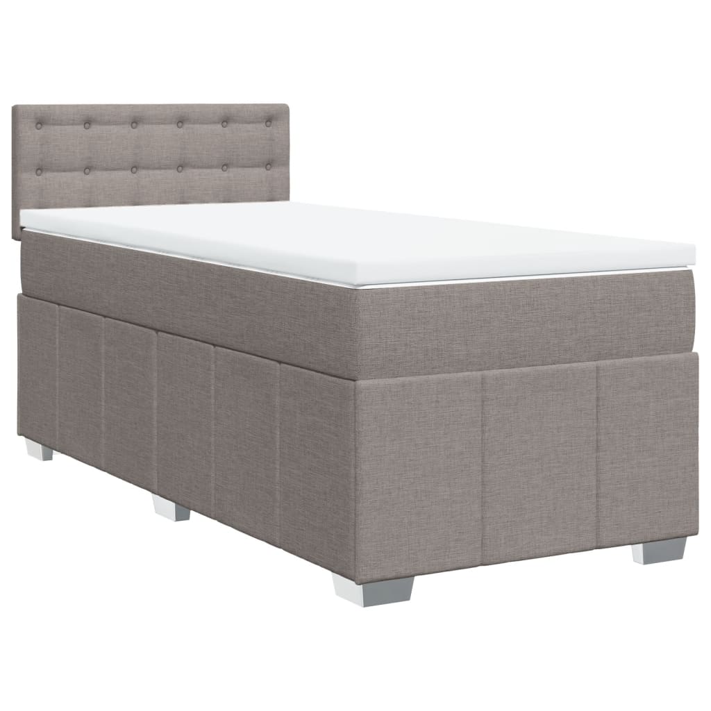 Sommier à lattes de lit avec matelas Taupe 90x200 cm Tissu - XIOS