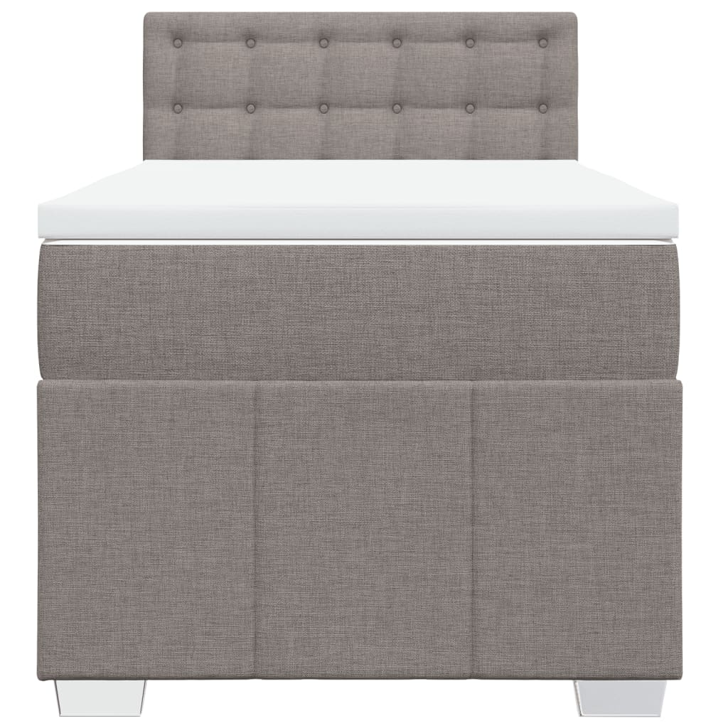 Sommier à lattes de lit avec matelas Taupe 90x200 cm Tissu - XIOS
