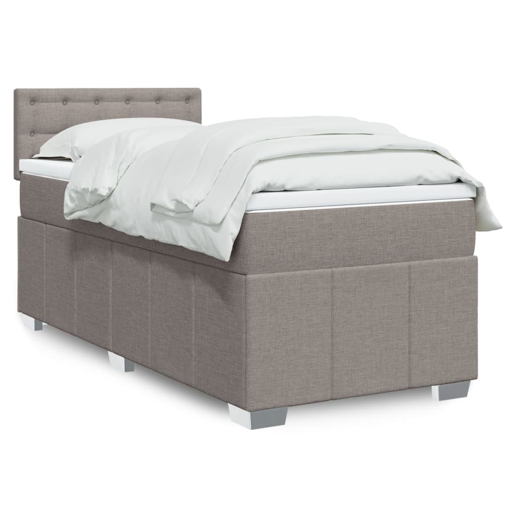 Sommier à lattes de lit avec matelas Taupe 90x200 cm Tissu - XIOS