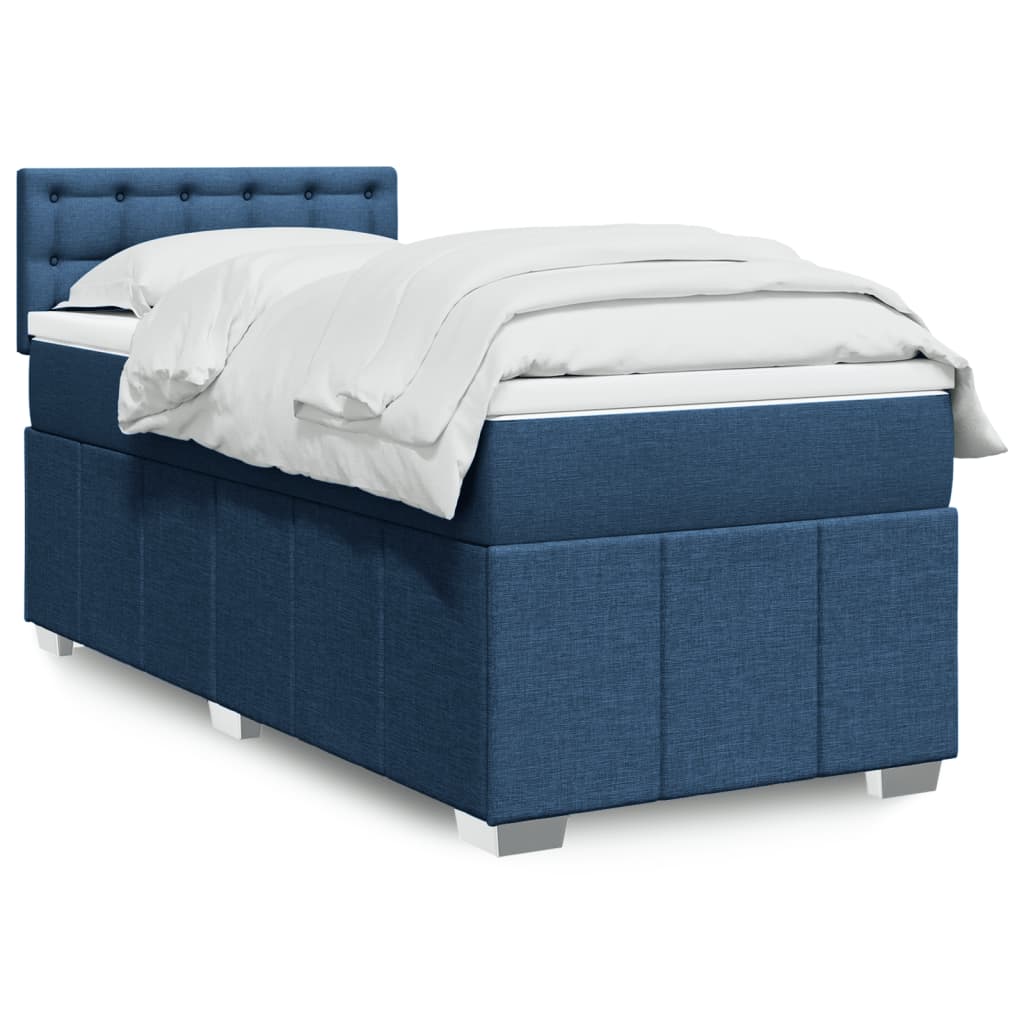 Sommier à lattes de lit avec matelas Bleu 90x200 cm Tissu - XIOS