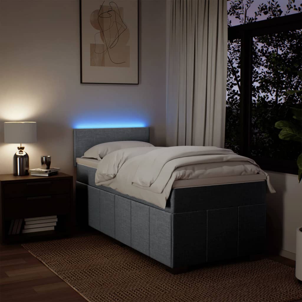 Sommier à lattes de lit avec matelas Gris clair 100x200cm Tissu - XIOS