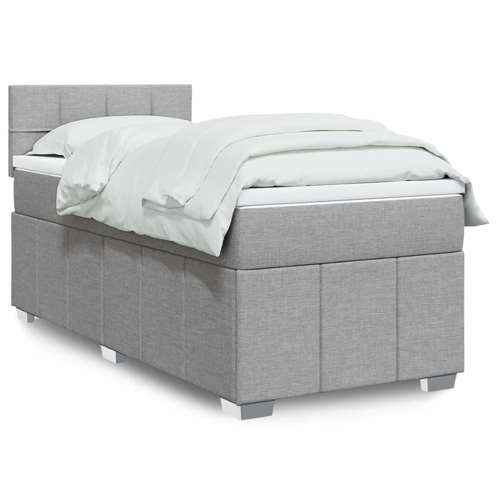 Sommier à lattes de lit avec matelas Gris clair 100x200cm Tissu - XIOS