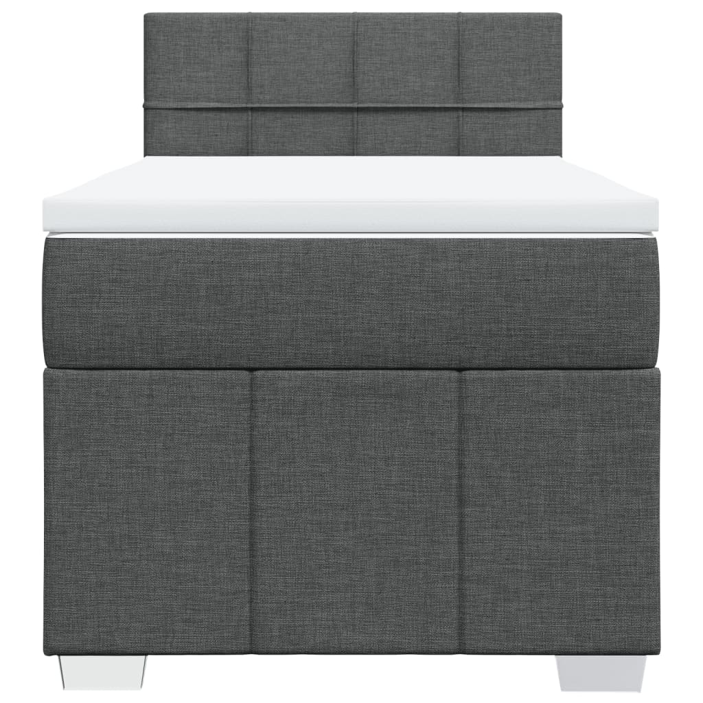 Sommier à lattes de lit avec matelas Gris foncé 100x200cm Tissu Lits & cadres de lit vidaXL