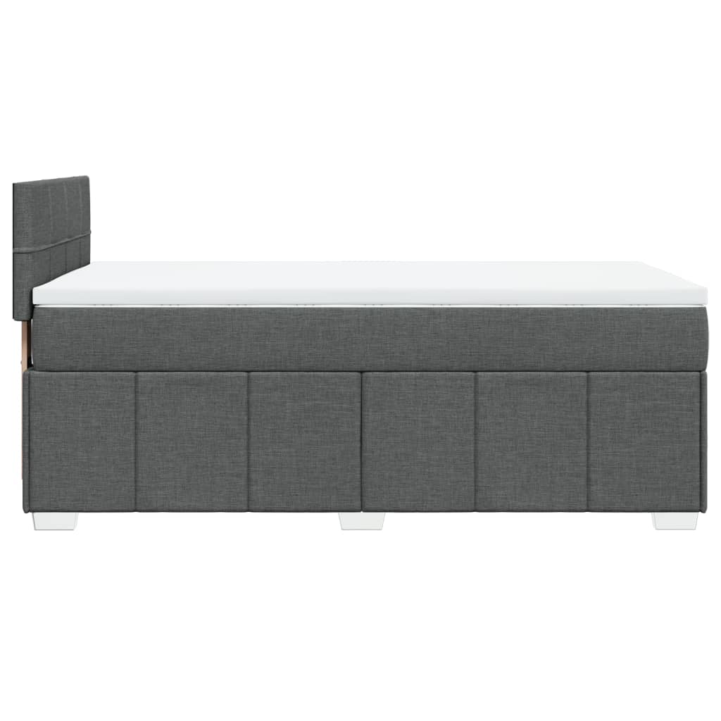 Sommier à lattes de lit avec matelas Gris foncé 100x200cm Tissu Lits & cadres de lit vidaXL