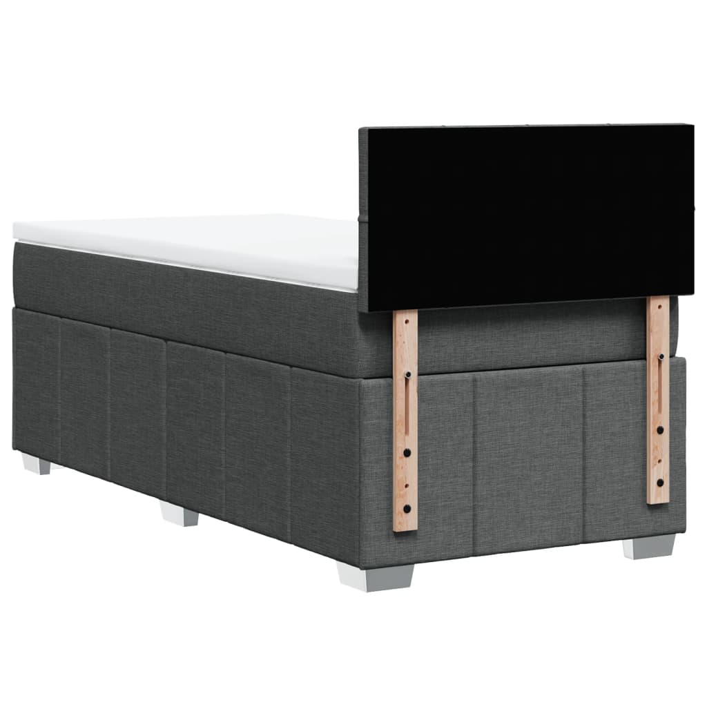 Sommier à lattes de lit avec matelas Gris foncé 100x200cm Tissu Lits & cadres de lit vidaXL