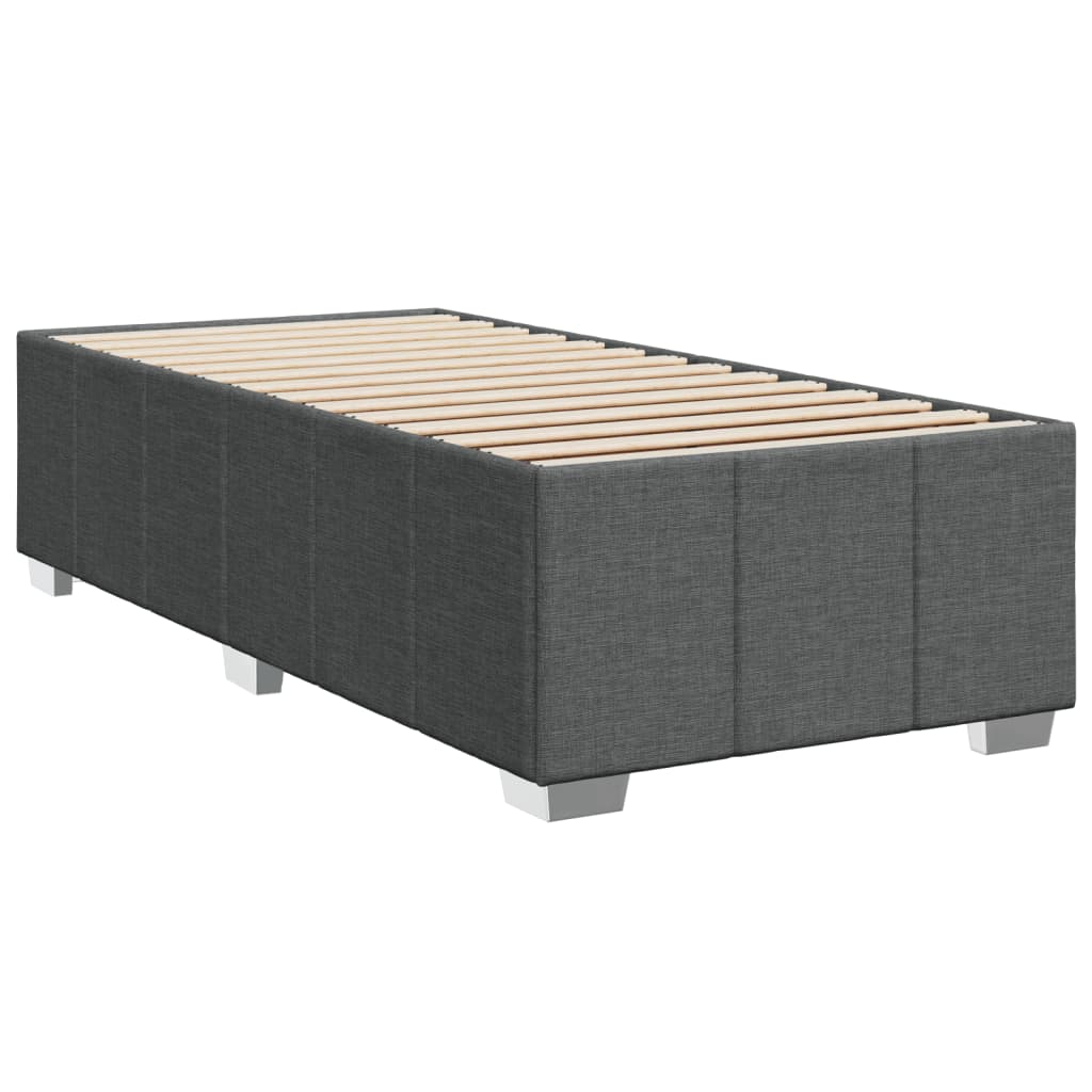 Sommier à lattes de lit avec matelas Gris foncé 100x200cm Tissu Lits & cadres de lit vidaXL