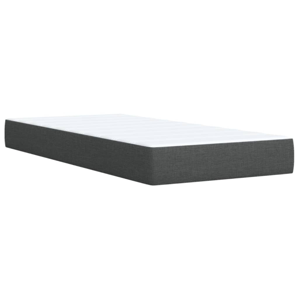 Sommier à lattes de lit avec matelas Gris foncé 100x200cm Tissu Lits & cadres de lit vidaXL