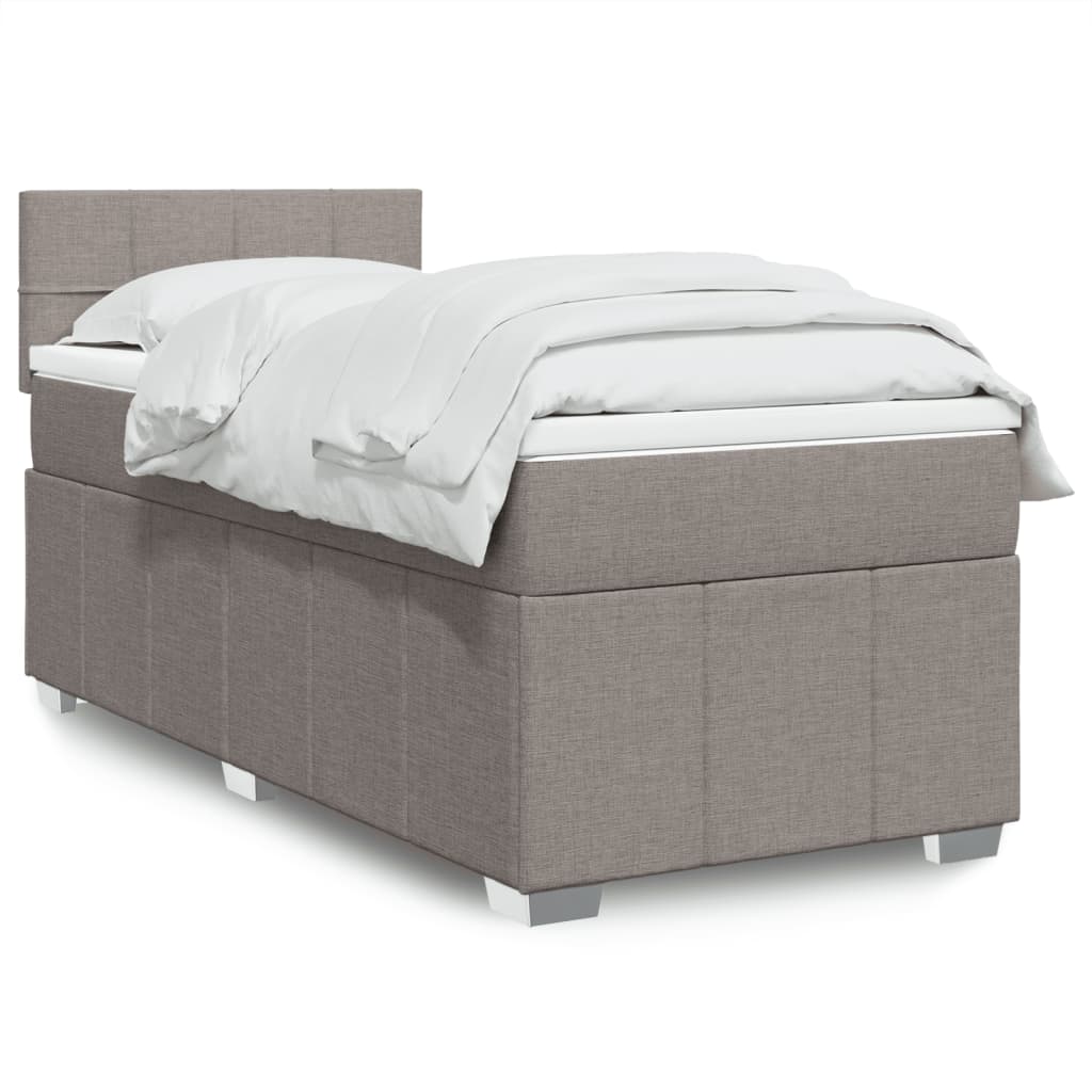 Sommier à lattes de lit avec matelas Taupe 100x200 cm Tissu - XIOS