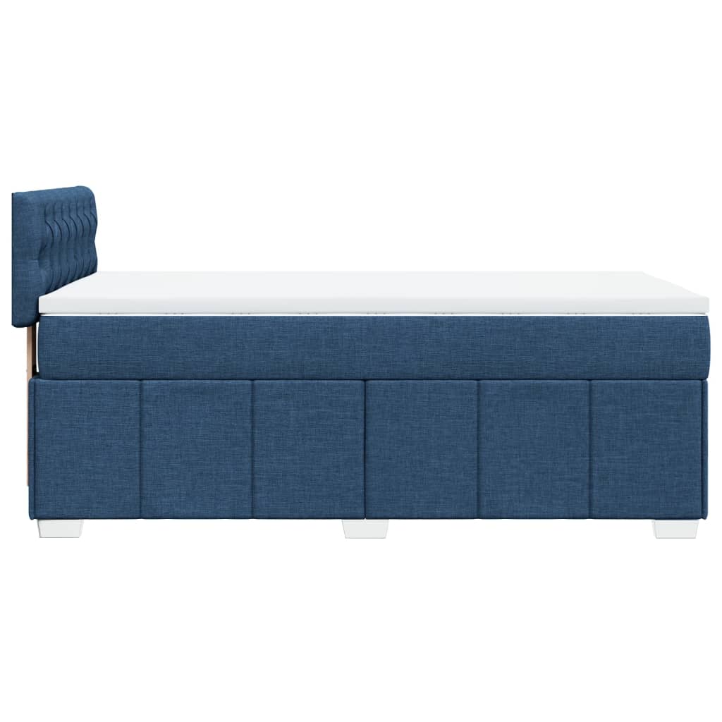 Sommier à lattes de lit avec matelas Bleu 100x200 cm Tissu - XIOS