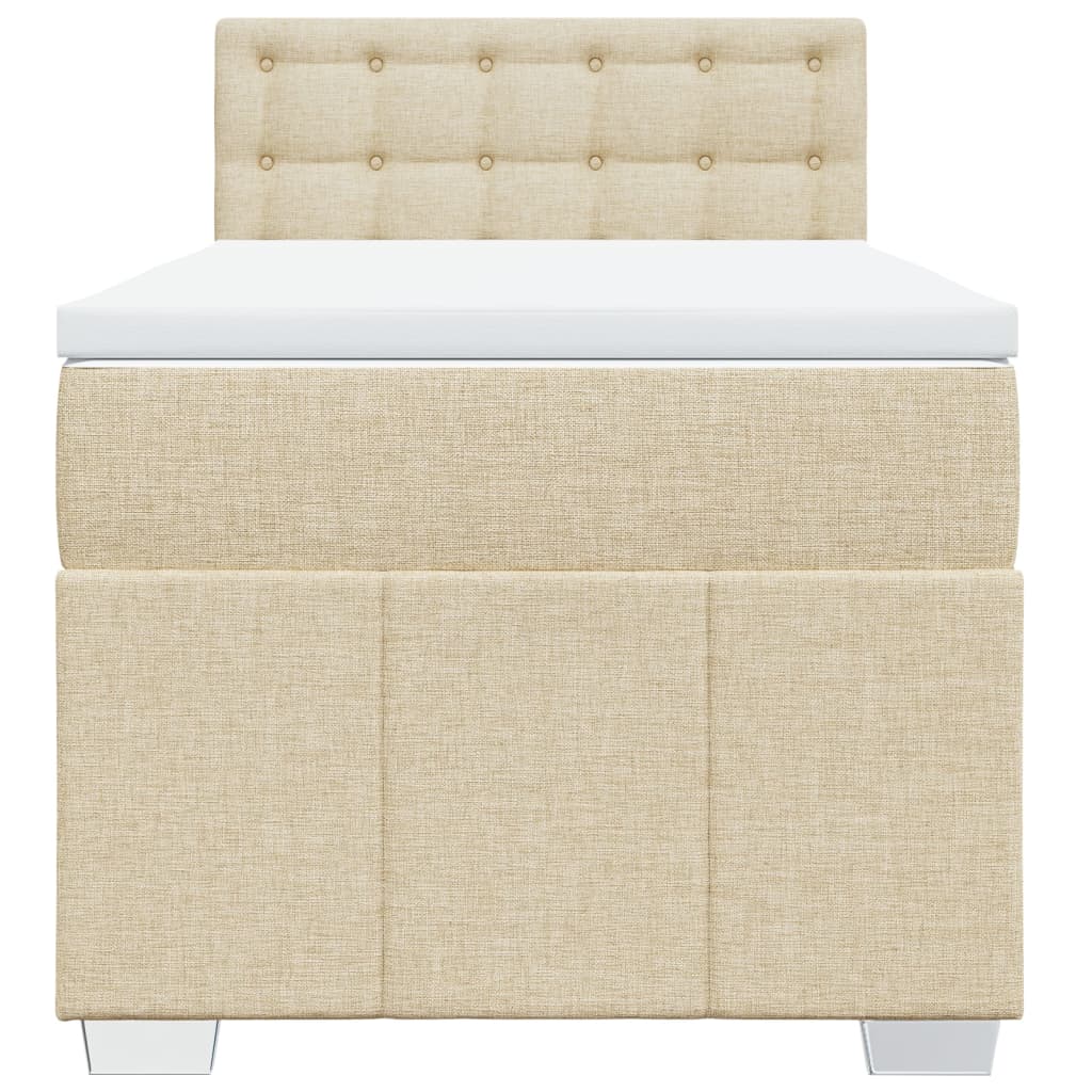 Sommier à lattes de lit avec matelas Crème 100x200 cm Tissu - XIOS