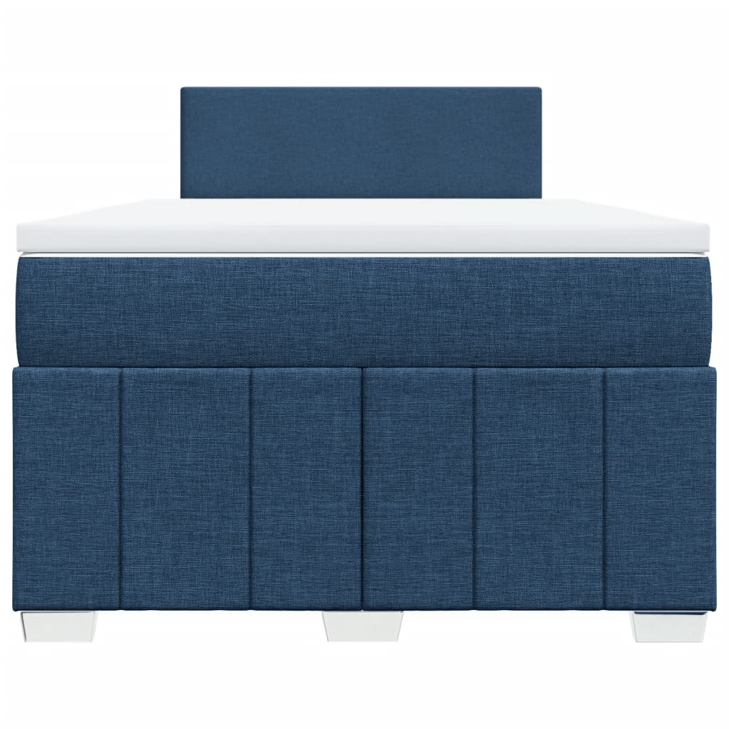 Sommier à lattes de lit avec matelas bleu 120x190 cm tissu - XIOS
