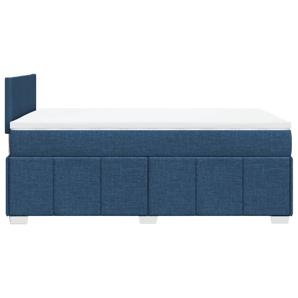 Sommier à lattes de lit avec matelas bleu 120x190 cm tissu - XIOS