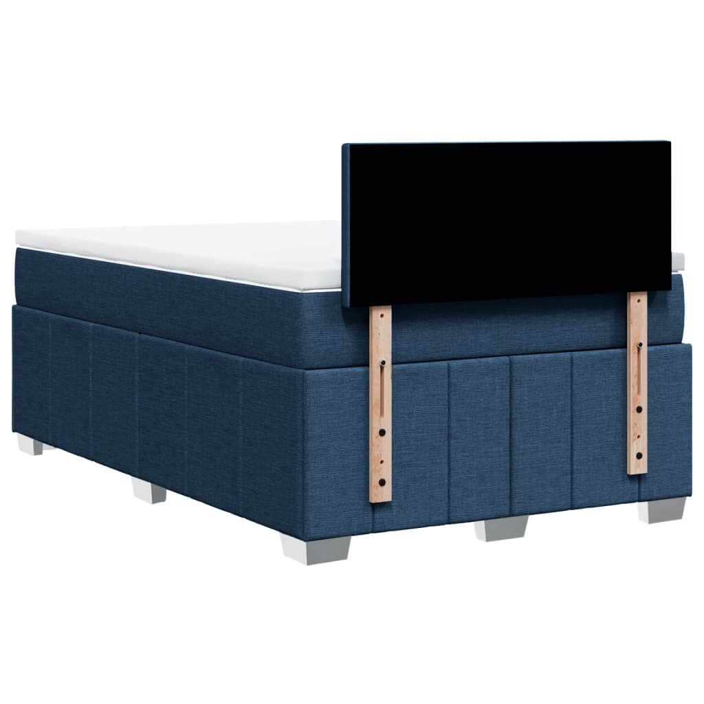 Sommier à lattes de lit avec matelas bleu 120x190 cm tissu - XIOS