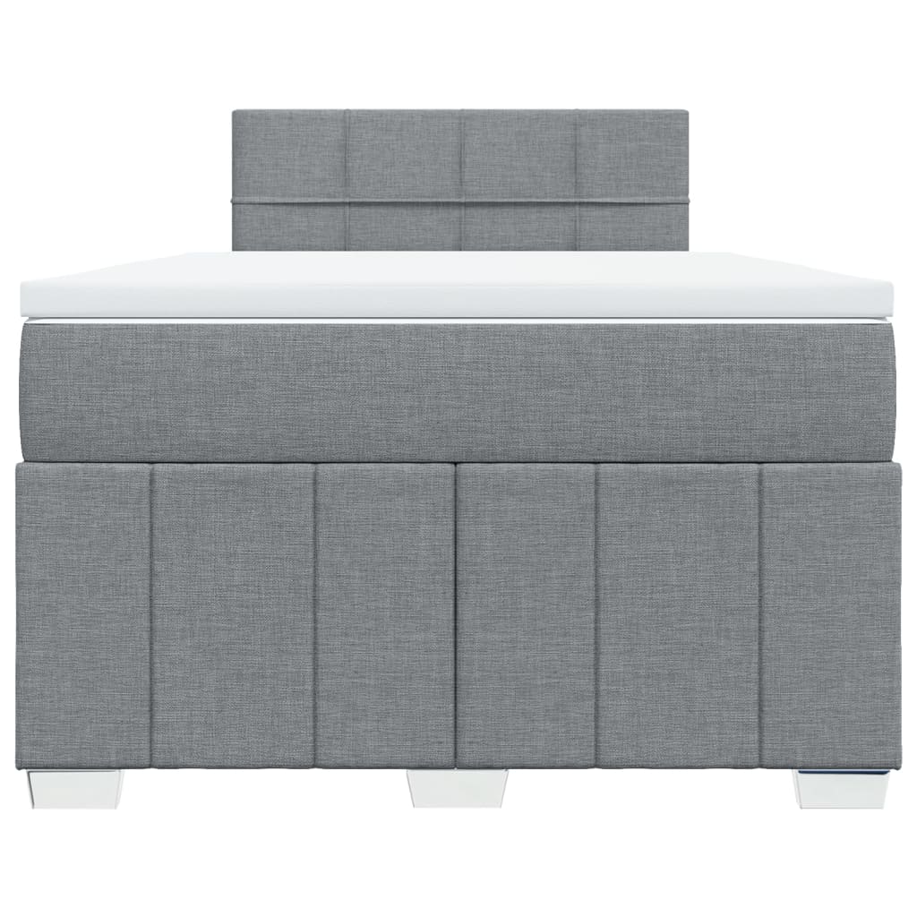 Sommier à lattes de lit et matelas gris clair 120x190 cm tissu - XIOS