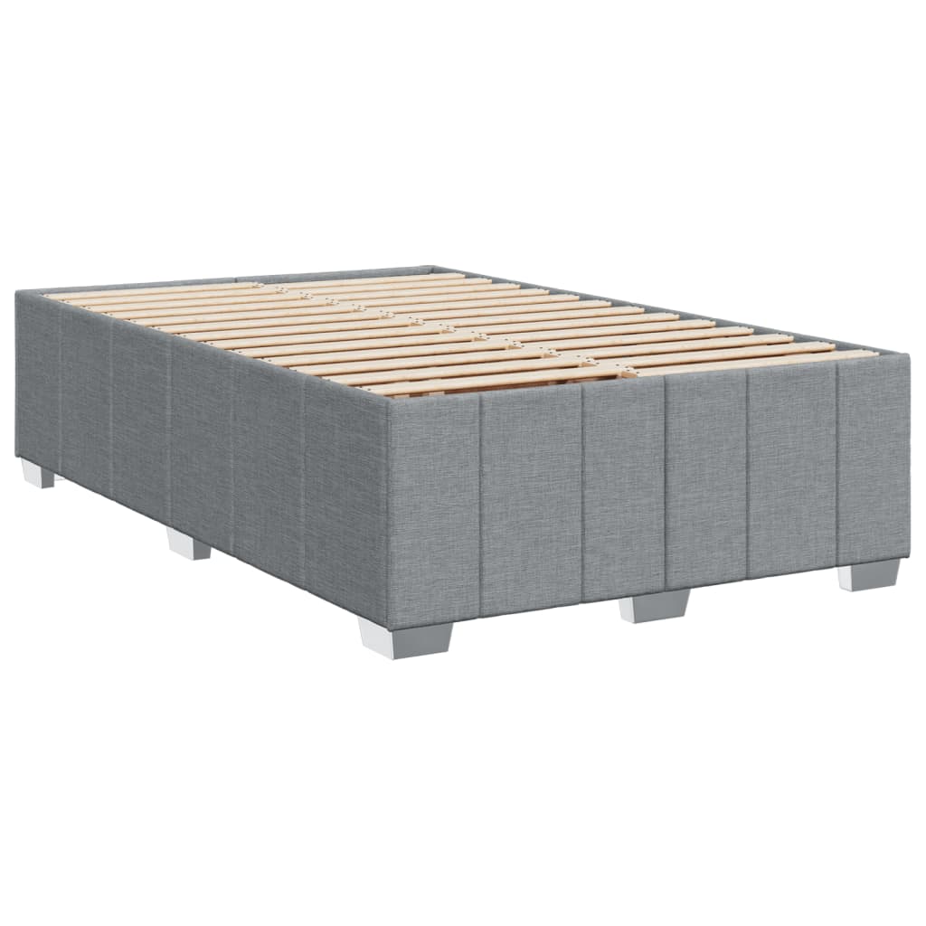 Sommier à lattes de lit et matelas gris clair 120x190 cm tissu - XIOS